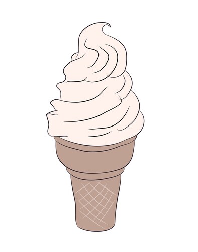 Ce cream in a waffle cup Vector Image