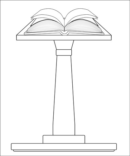 Open bible on podium Vector Image