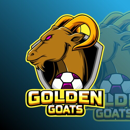 Goat Football Logo Badge Vector Image