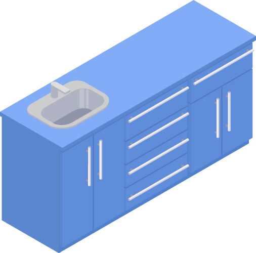 Kitchen sink isometric composition Royalty Free Vector Image