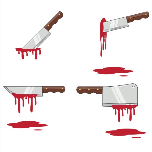 Sharp Knife with Red Liquid vector image