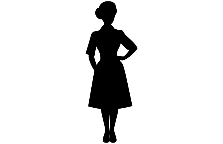 nurse female silhouettes silhouette vector image