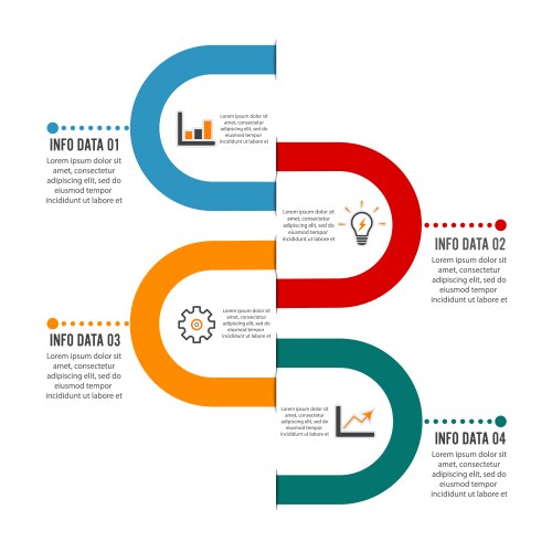 template timeline infographic colored horizontal vector image