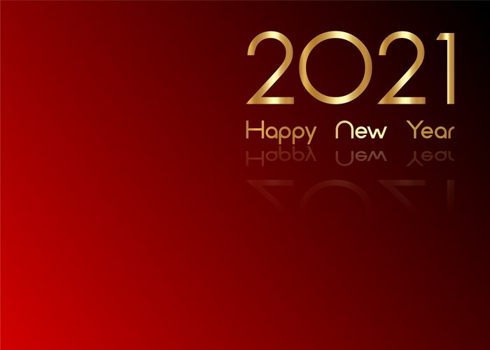 2021 New Year Gold Numbers Logo Vector Image