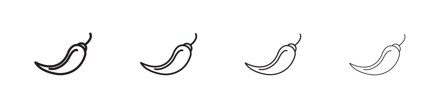 Chilli Pepper Icon Set - Spicy Hot – Royalty-Free Vector | VectorStock