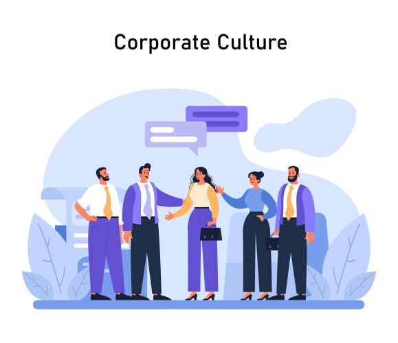 Corporate culture concept flat vector image