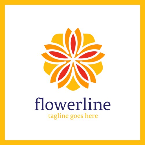 flower line logo vector image