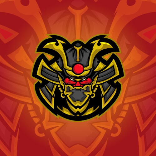 Samurai E-Sports Logo - Warrior Head Vector Image