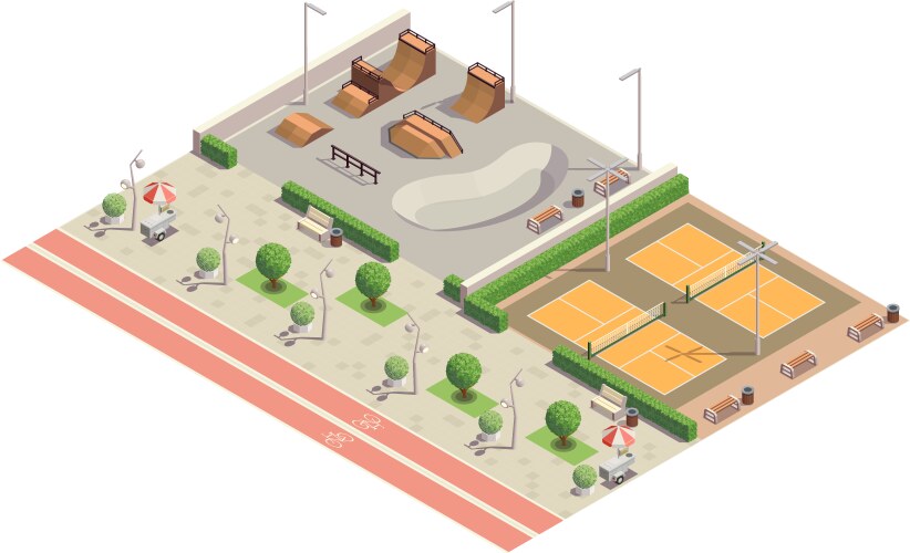 Skateboard isometric horizontal Royalty Free Vector Image