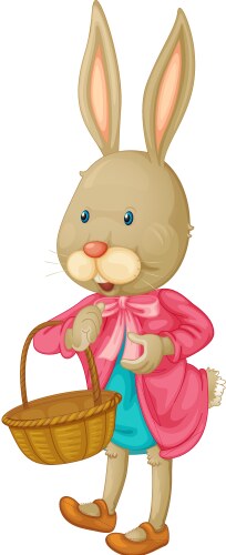Cute happy baby rabbit cartoon Royalty Free Vector Image