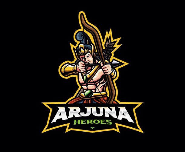 Arjuna mascot logo design vector image