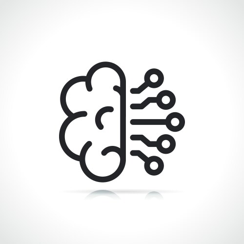 Brain outline style icon Royalty Free Vector Image