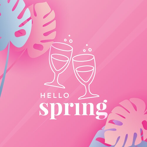 hello spring greeting card vector image