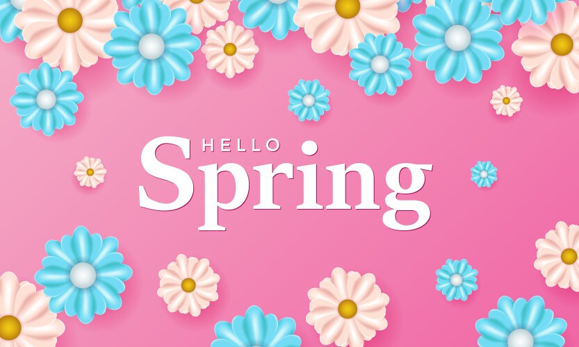 hello spring greeting card vector image