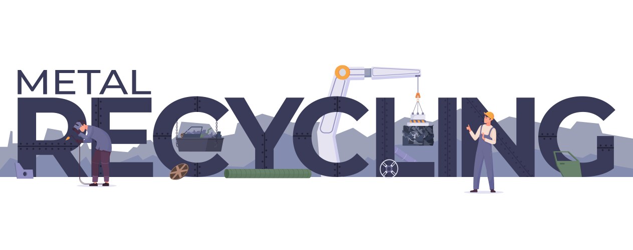 metal recycling text composition vector