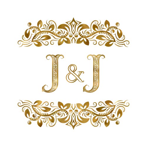 Aj vintage initials logo symbol letters a j Vector Image
