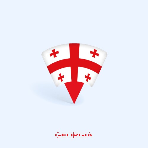 Georgia flag map pointer design with shadow vector image
