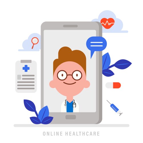 online medical health care concept vector image