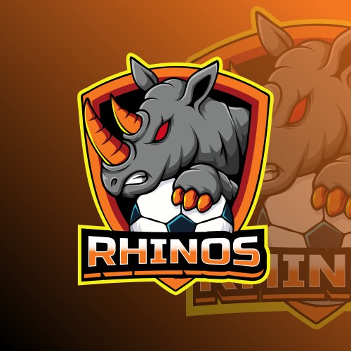 Rhinos logo team badge Vector Image