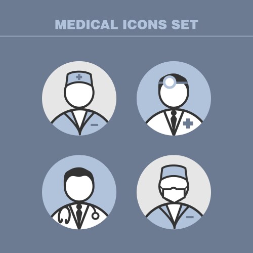 Doctor and nurse icons Royalty Free Vector Image