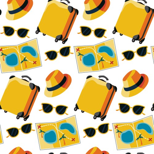 Different people on the beach seamless pattern Vector Image
