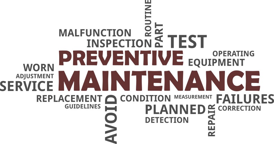 Word cloud - preventive maintenance vector image