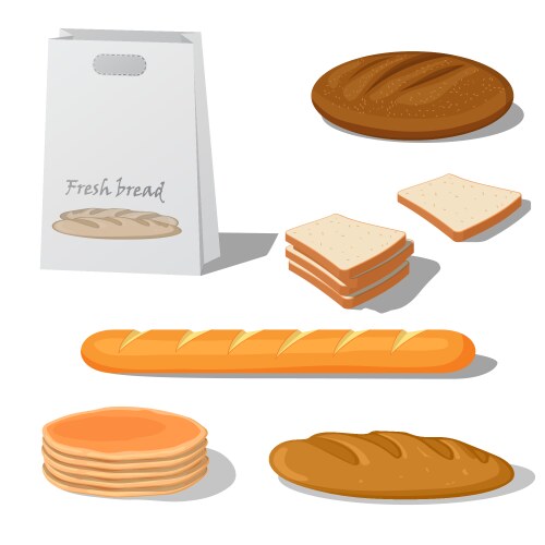 Bread set Royalty Free Vector Image - VectorStock