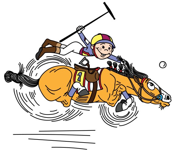 Cartoon Polo Player Vector Image