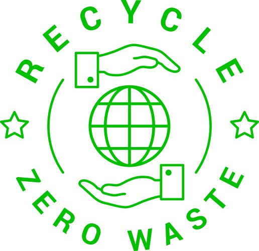 recycle zero waste go green planet pollution vector image