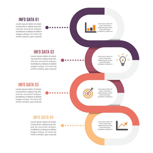 Template timeline infographic colored horizontal Vector Image