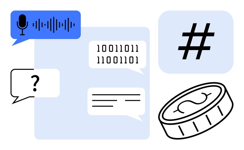 Digital communication concepts with speech binary vector image