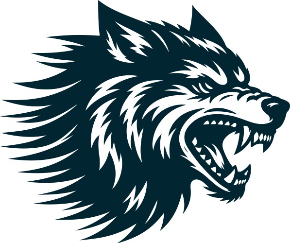 Graphic angry wolf symbol design Vector Image
