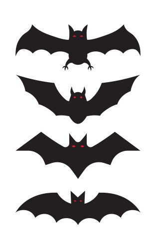 Bat silhouettes - halloween vector image