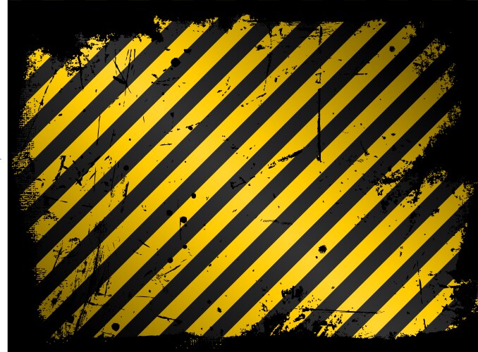 Grunge yellow black stripes industrial background Vector Image