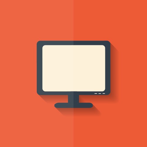 Monitor web icon computer display flat design vector image