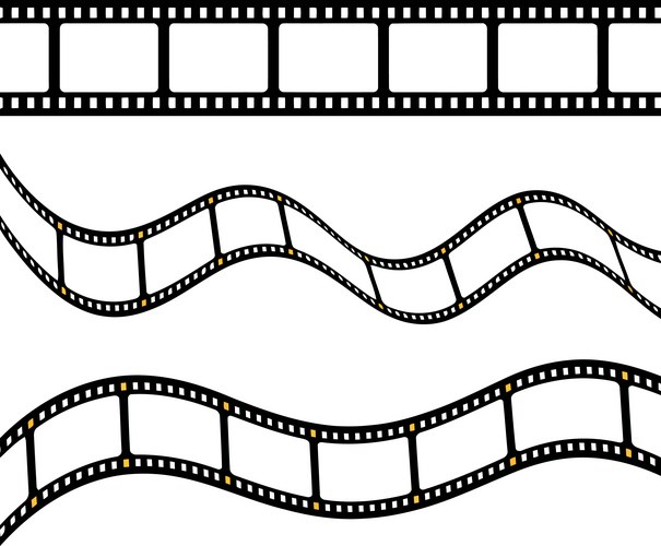 Three Film Strip Elements Vector Image