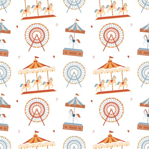 Amusement Park Carousel Pattern – Royalty-Free Vector | VectorStock