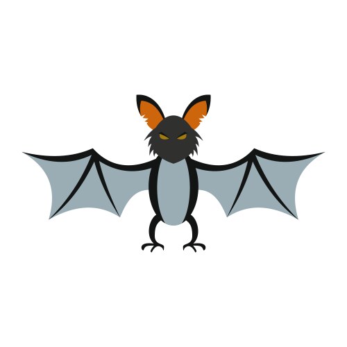 Cute bat cartoon logo icon Royalty Free Vector Image