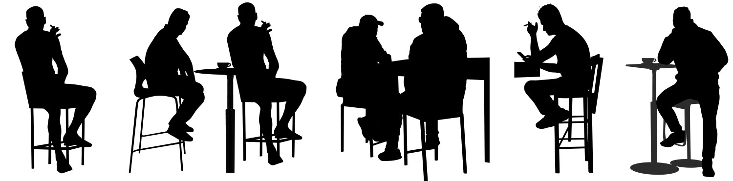 people silhouettes sitting in public bar vector image