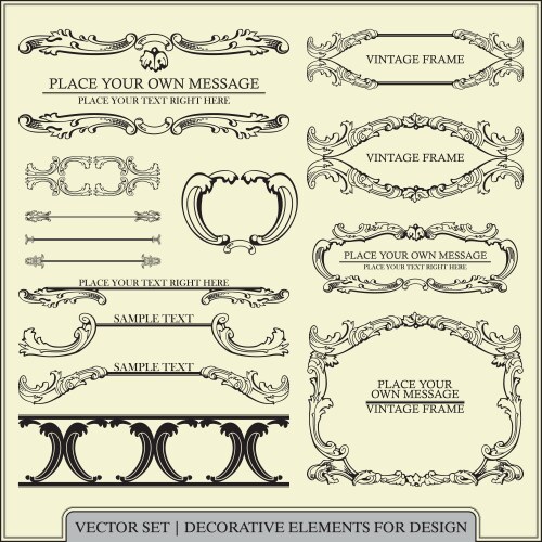 calligraphic design elements vector image vector image