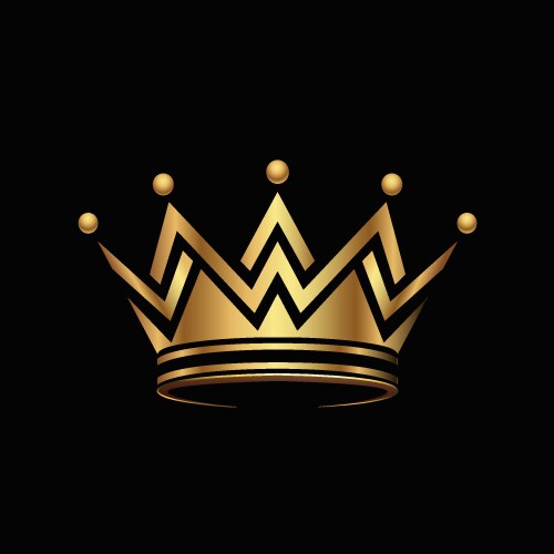 golden crown logo abstract design vector image