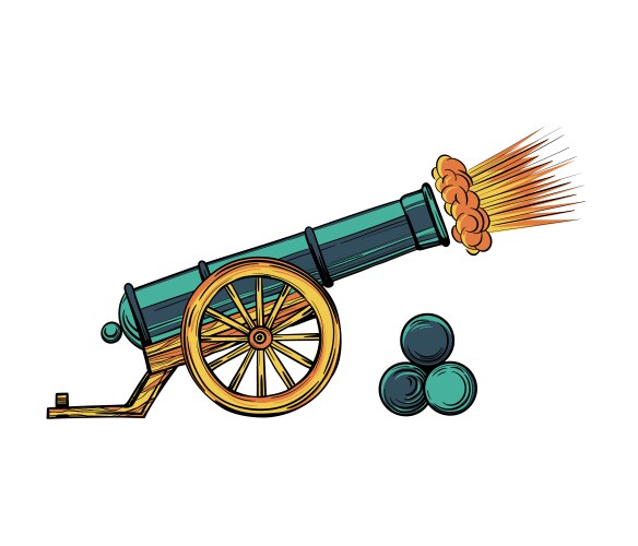 Vintage Antique Cannon Vector Image