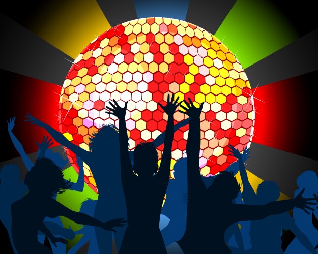 Disco dancing people Royalty Free Vector Image