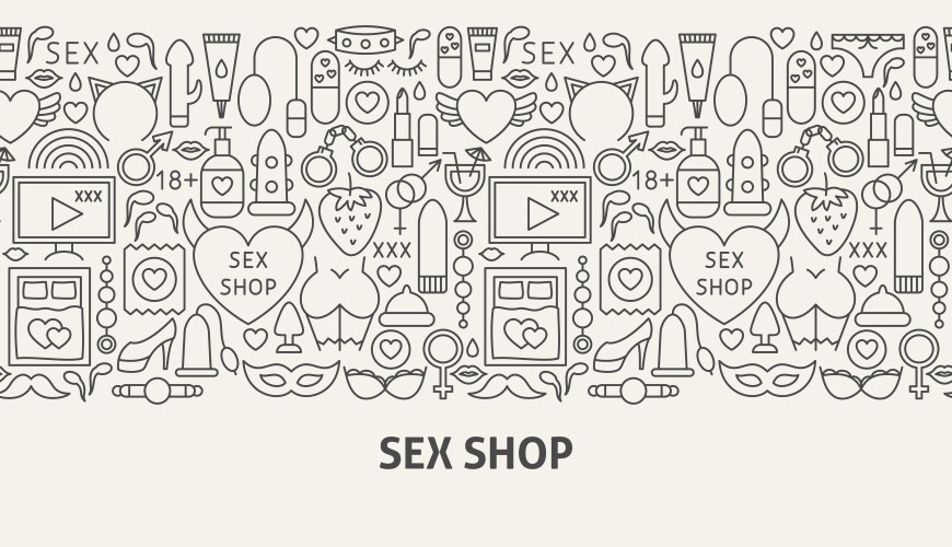 sex shop banner concept vector image