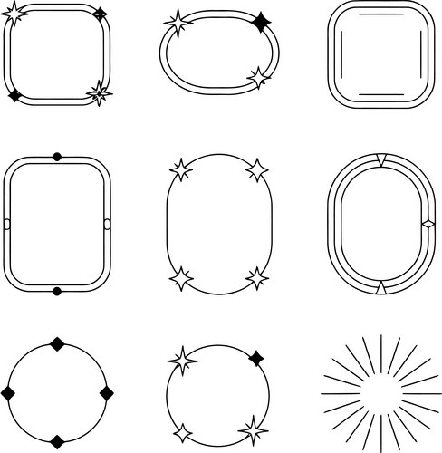Nine Minimalist Frame Collection Vector Image