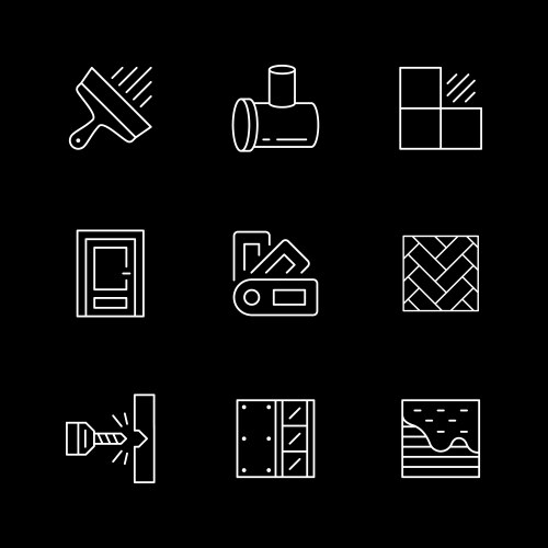 Set line icons of house repair vector image