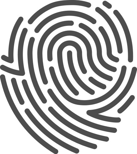 fingerprint line art human biometric symbol vector image