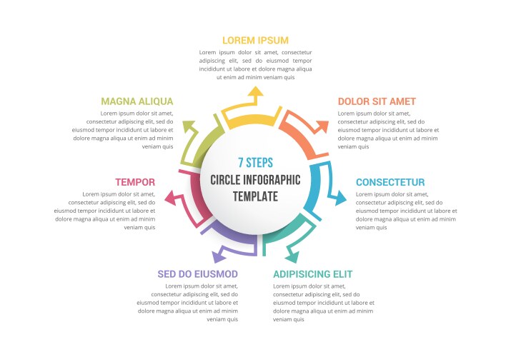 circle infographics - seven elements vector