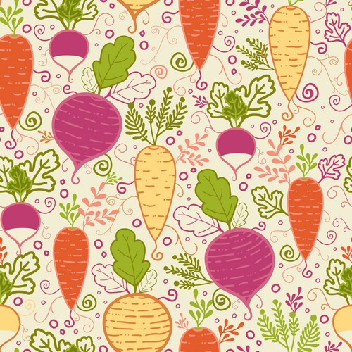 Happy root vegetables horizontal seamless pattern Vector Image