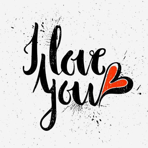 calligraphic inscription i love you vector image